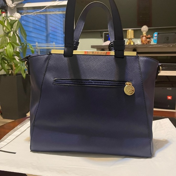 Christian Lacroix Blue Tote Bag Elegant Design - Picture 2 of 4